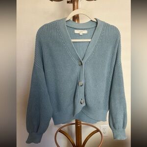 LOFT Light Blue Cardigan Long Sleeve Women’s Size Large